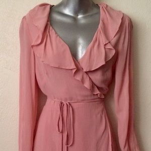 Reformation Sexy Chic Soft Pink Wrap-Dress